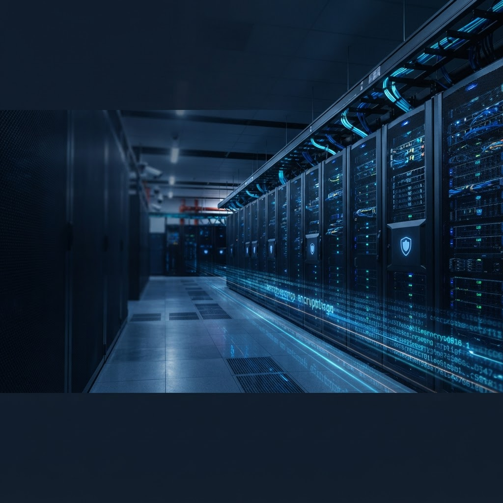 Secure enterprise data center representing privacy and data protection